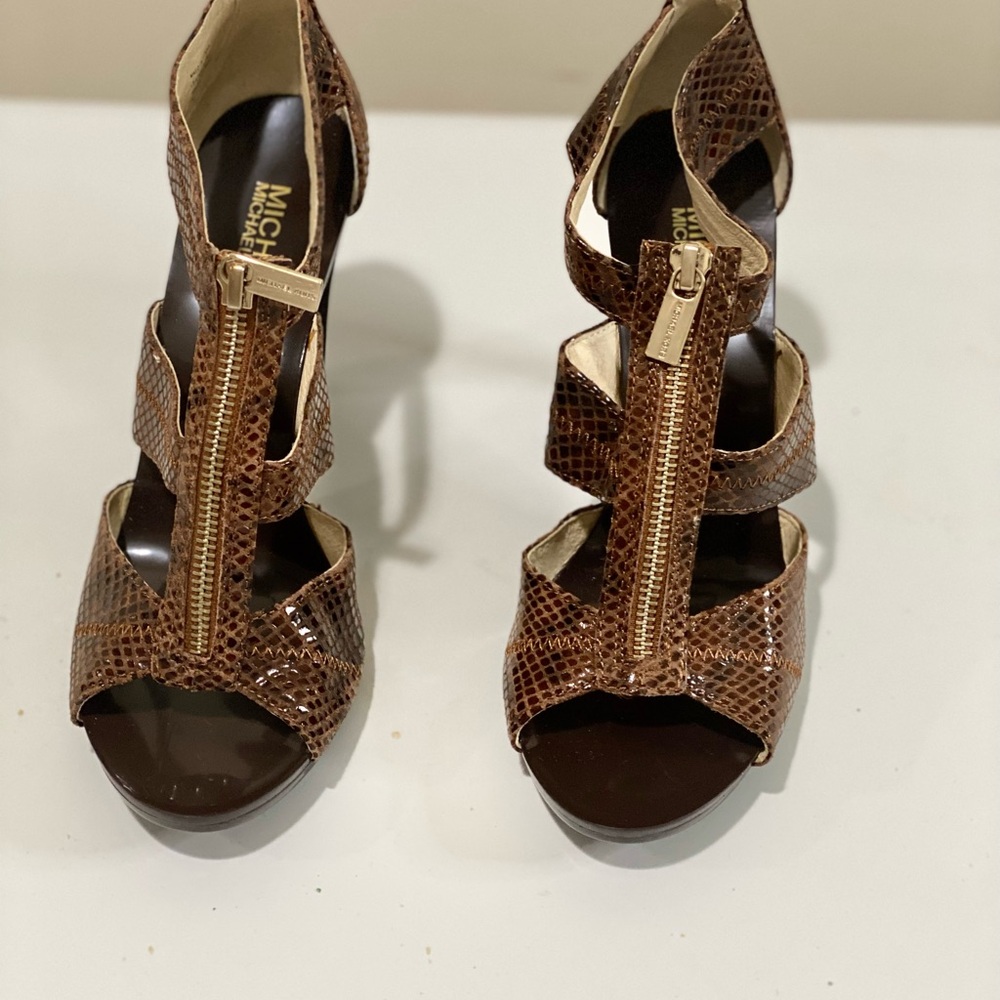 Michael Kors Brown Snake Print Heels